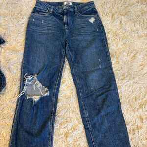 PAIGE Noella Distressed Straight High Waist Women's Jeans